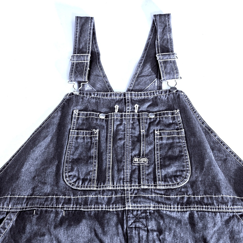 Big Smith Men's Denim Bib Overalls Blue Cotton Stonewashed Workwear 48x30